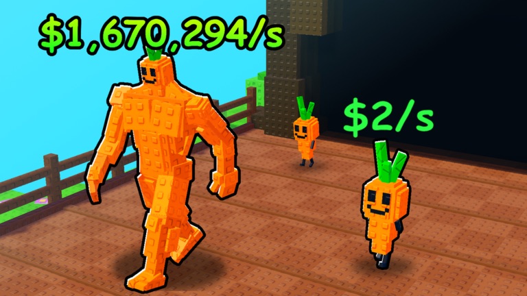 Large and small carrot plants with income labels